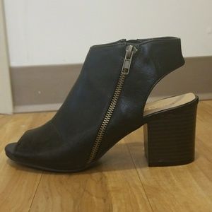 Pleather heeled booties